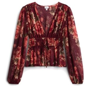 Ren Smocked Waist Mesh Knit Top